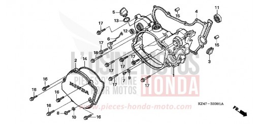 PANNEAU CARTER-MOTEUR D. (CR125R5-7) CR125R7 de 2007